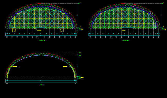 临江跨度110米，拱高35_7米煤棚网架