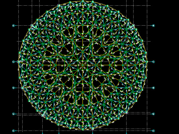 临江明光正元广场圆形网架